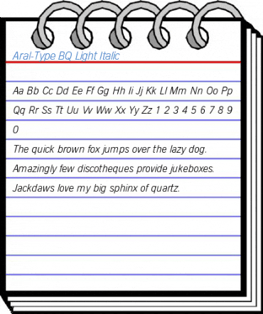 Aral-Type BQ Light Italic Font