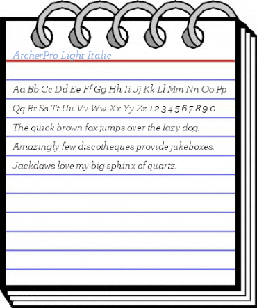 ArcherPro Light Italic Font