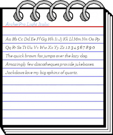 ArcherPro Light Italic Font