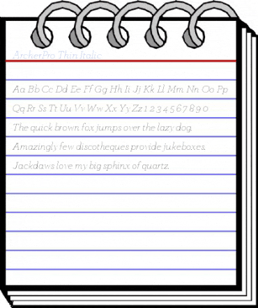 ArcherPro Thin Italic Font