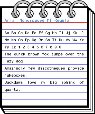 Arial Monospaced MT Regular Font
