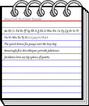 AtmaSerif-BookItalic Regular Font