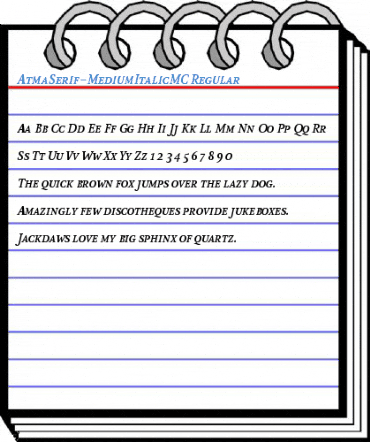 AtmaSerif-MediumItalicMC Regular Font