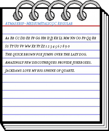 AtmaSerif-MediumItalicQC Regular Font