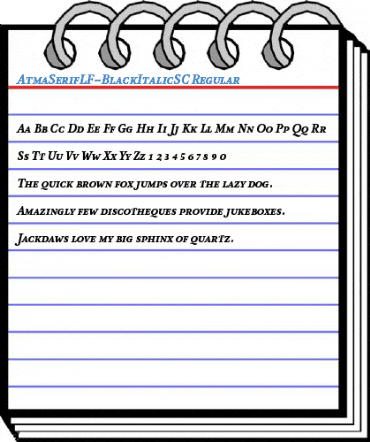 AtmaSerifLF-BlackItalicSC Regular Font