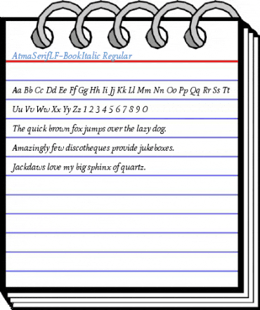 AtmaSerifLF-BookItalic Regular Font