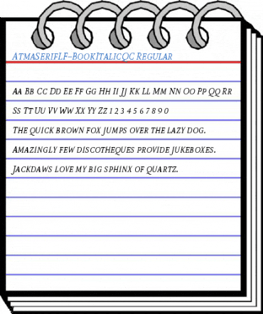 AtmaSerifLF-BookItalicQC Regular Font