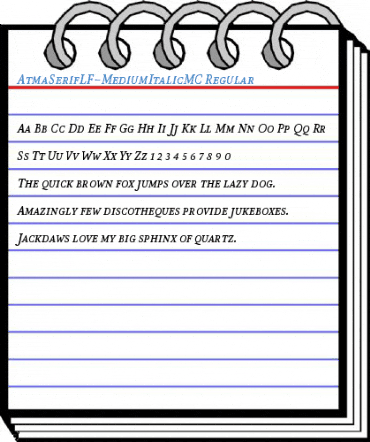 AtmaSerifLF-MediumItalicMC Regular Font