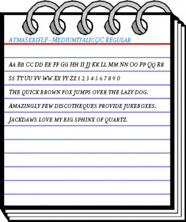 AtmaSerifLF-MediumItalicQC Regular Font