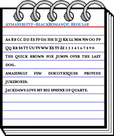 AtmaSerifTF-BlackRomanQC Regular Font