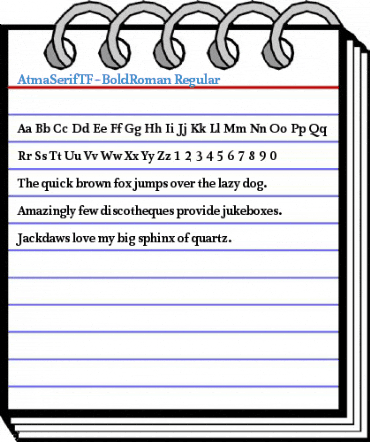 AtmaSerifTF-BoldRoman Regular Font