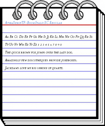 AtmaSerifTF-BookItalicSC Regular Font
