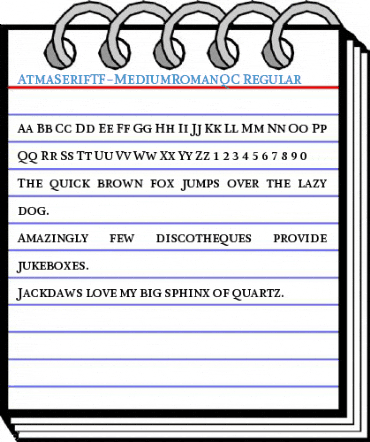 AtmaSerifTF-MediumRomanQC Regular Font