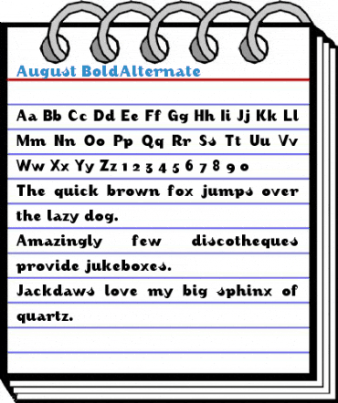 August BoldAlternate Font