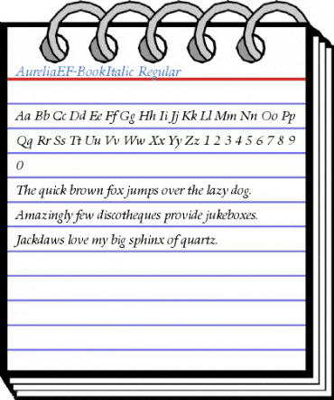AureliaEF-BookItalic Regular Font