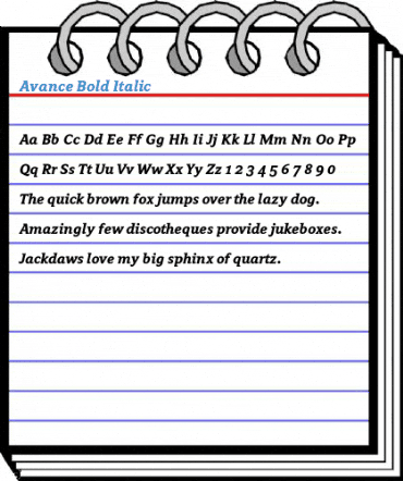 Avance Bold Italic Font