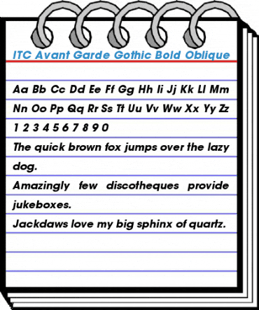 ITC Avant Garde Gothic Bold Oblique Font
