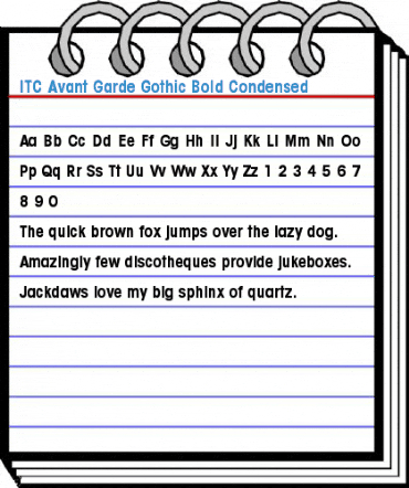 ITC Avant Garde Gothic Bold Condensed Font