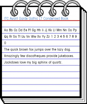 ITC Avant Garde Gothic LT Condensed Book Font