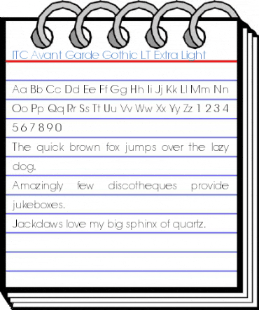 ITC Avant Garde Gothic LT Extra Light Font