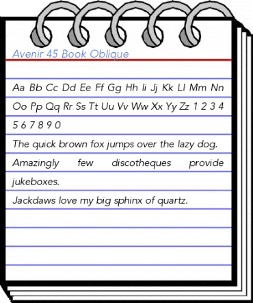 Avenir 45 Book Oblique Font