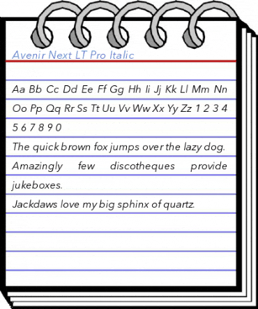 Avenir Next LT Pro Italic Font
