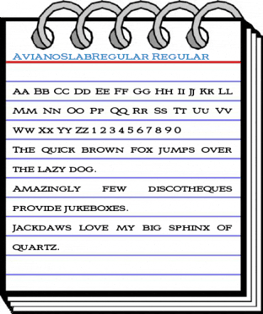 AvianoSlabRegular Regular Font