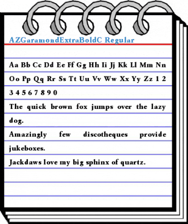 AZGaramondExtraBoldC Regular Font