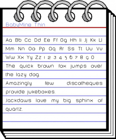 BabyMine Thin Font