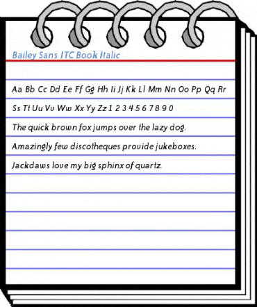 Bailey Sans ITC Book Italic Font