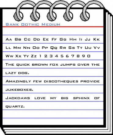 Bank Gothic Medium Font