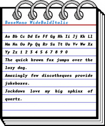 BaseMono WideBoldItalic Font