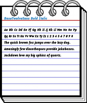 BaseTwelveSans Bold Italic Font