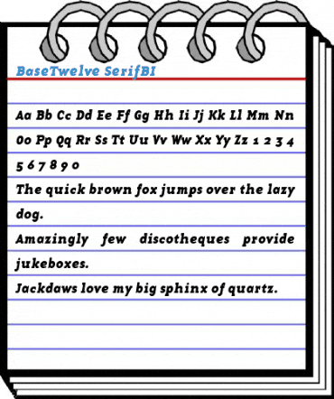 BaseTwelve SerifBI Font