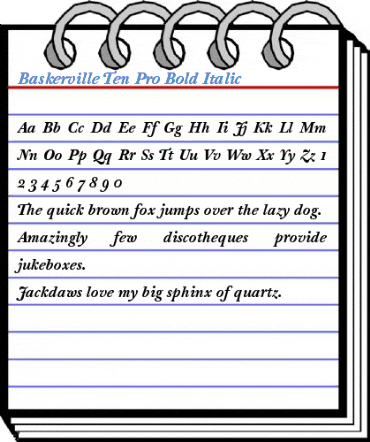 Baskerville Ten Pro Bold Italic Font