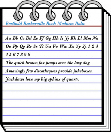 Berthold Baskerville Book Medium Italic Font