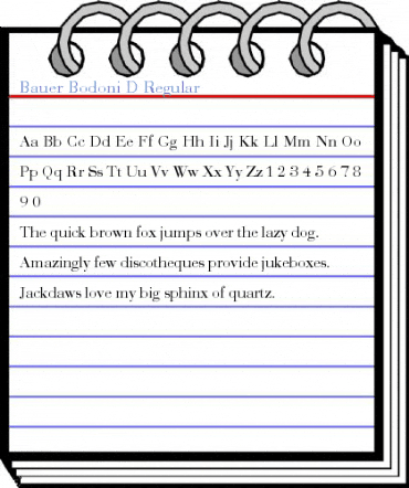 Bauer Bodoni D Regular Font