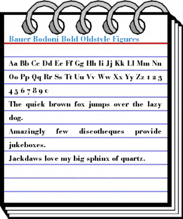 Bauer Bodoni Bold Oldstyle Figures Font