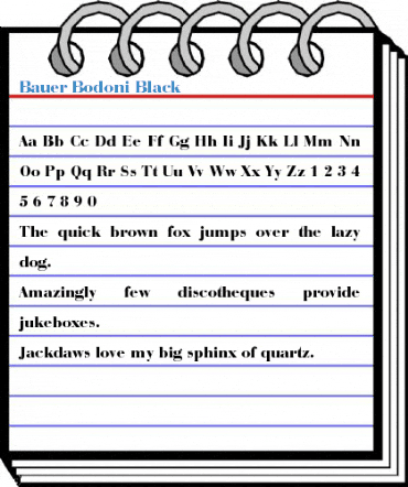 Bauer Bodoni Black Font