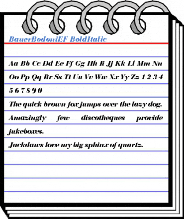 BauerBodoniEF BoldItalic Font