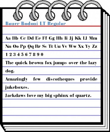 Bauer Bodoni LT Regular Font