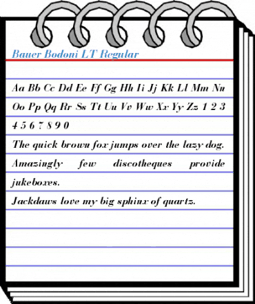 Bauer Bodoni LT Regular Font