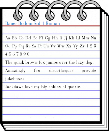 Bauer Bodoni Std 1 Roman Font
