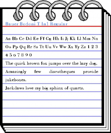 Bauer Bodoni T In1 Regular Font