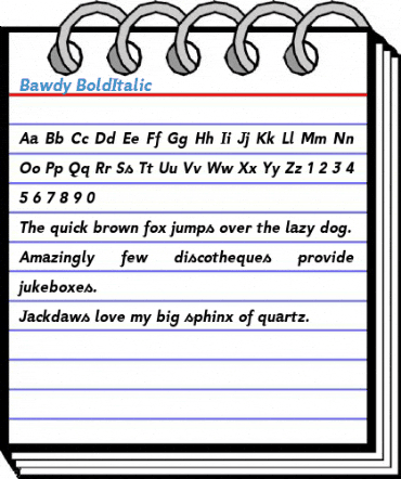 Bawdy BoldItalic Font