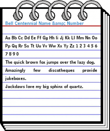 Bell Centennial Name & Number Font