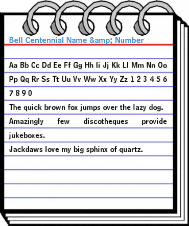 Bell Centennial Name & Number Font