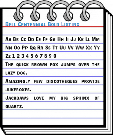 Bell Centennial Bold Listing Font