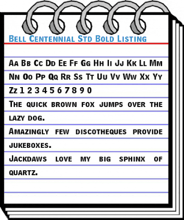 Bell Centennial Std Bold Listing Font
