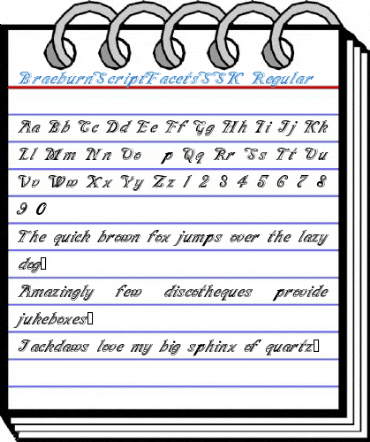 BraeburnScriptFacetsSSK Regular Font